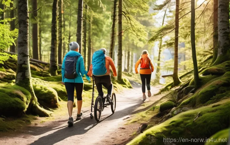 노르웨이 공공 의료 시스템 - **Prompt:** A diverse, middle-aged individual with a gentle smile of relief, holding a smartphone sh...