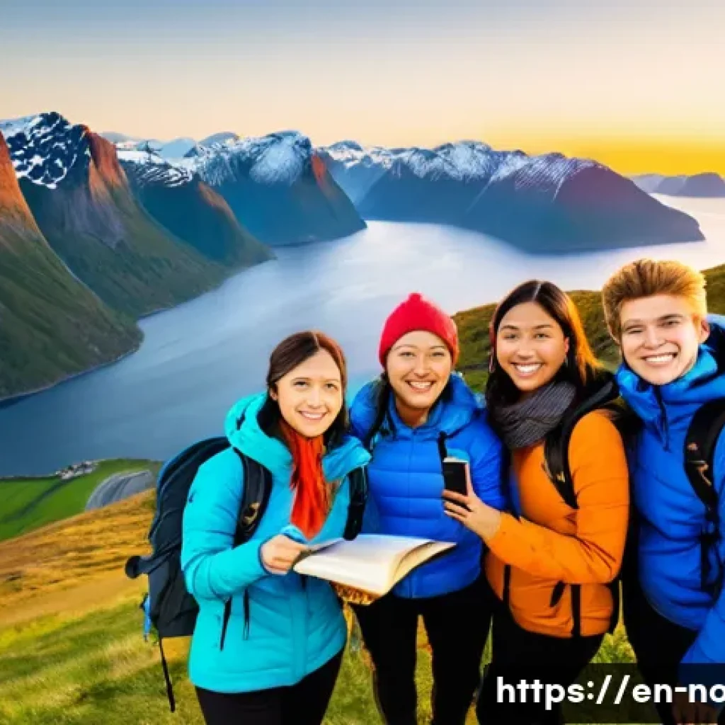 노르웨이에서 대학교 입학하는 방법 - **Prompt:** A diverse group of university students, in modern and comfortable clothing, are gathered...