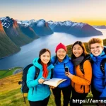 노르웨이에서 대학교 입학하는 방법 - **Prompt:** A diverse group of university students, in modern and comfortable clothing, are gathered...