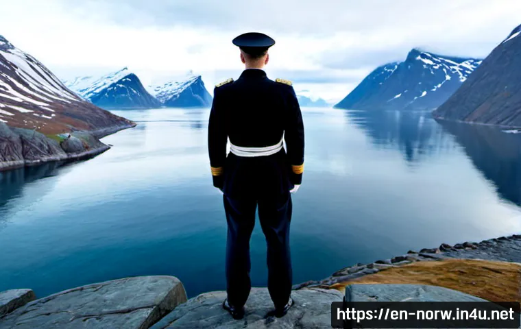 노르웨이의 NATO 가입 배경 - Photorealistic historical scene of Norway’s strategic northern coastline in the early Cold War era, ...